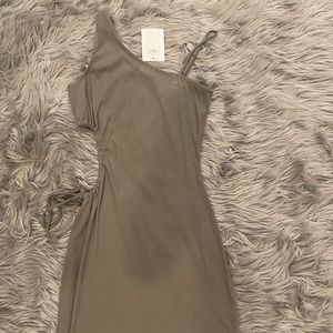 Olive green cut out mini dress